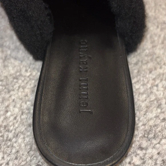Jenni Kayne Black Shearling Mules